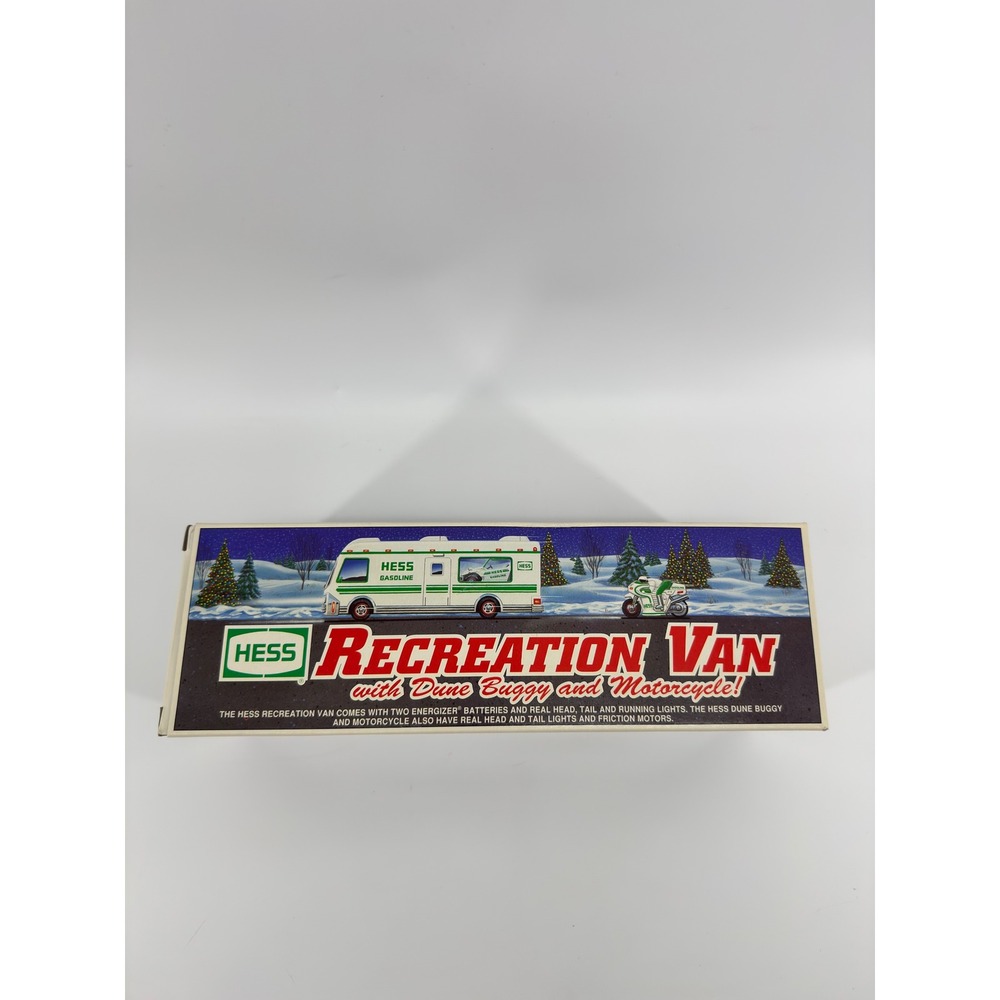 1998 Hess Recreation Van with Dune Buggy and Motorcycle Toy Set with Box